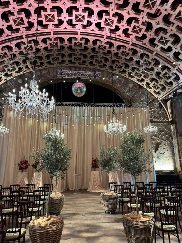 Wedding lighting and Draping at Battersea Arts Centre